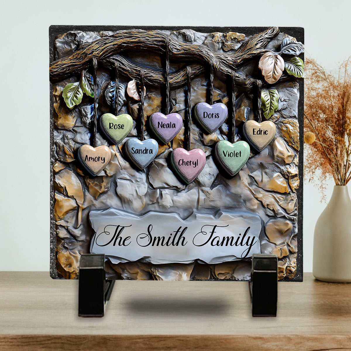 My Family - Personalized Family Square Shaped Stone