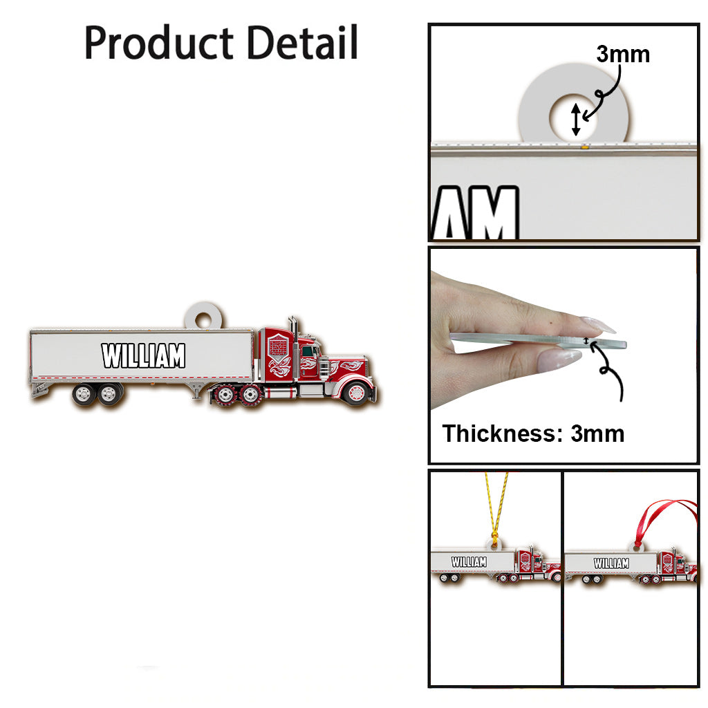 Truck Gift For Grandkids - Personalized Kid Ornament