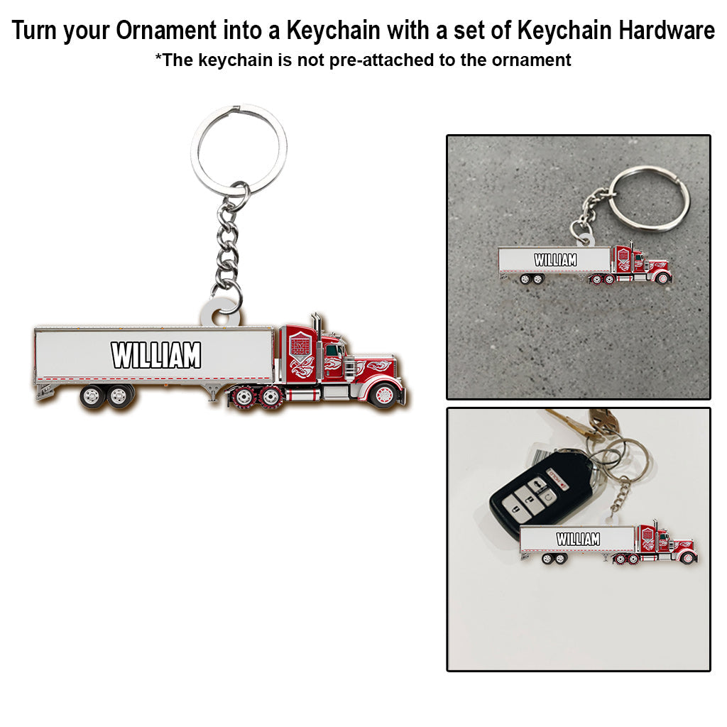 Truck Gift For Grandkids - Personalized Kid Ornament