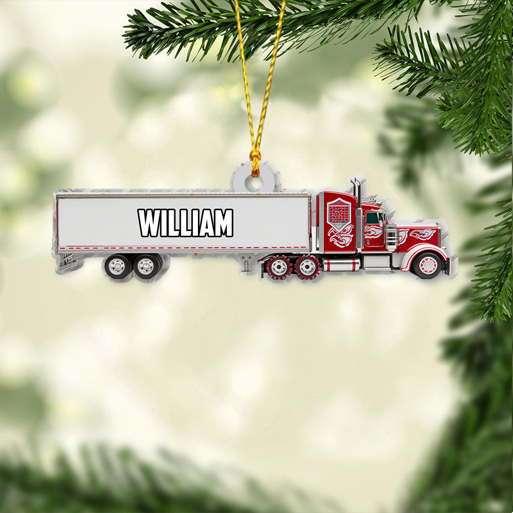 Truck Gift For Grandkids - Personalized Kid Ornament