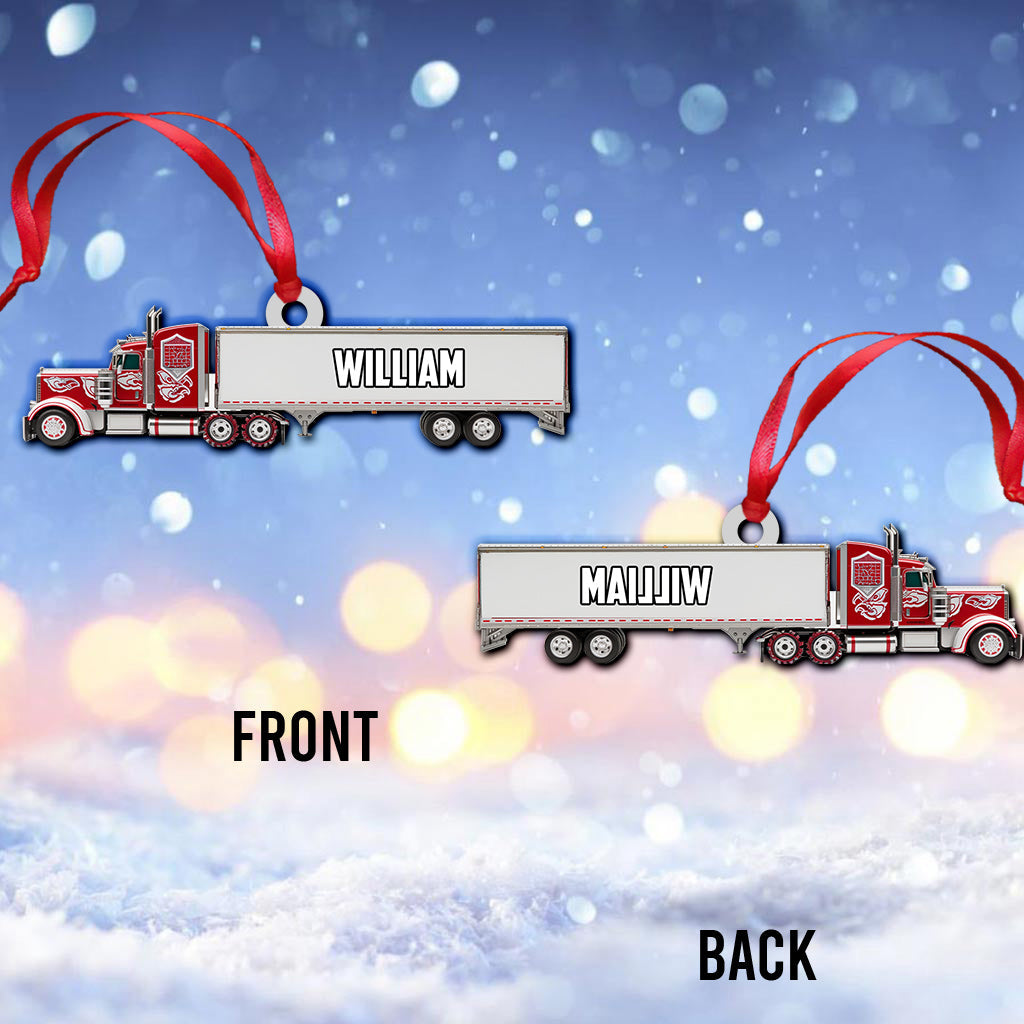 Truck Gift For Grandkids - Personalized Kid Ornament