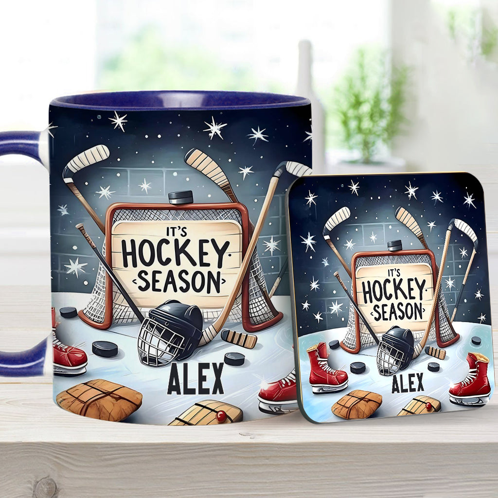 It's Hockey Season - Personalized Hockey Accent Mug