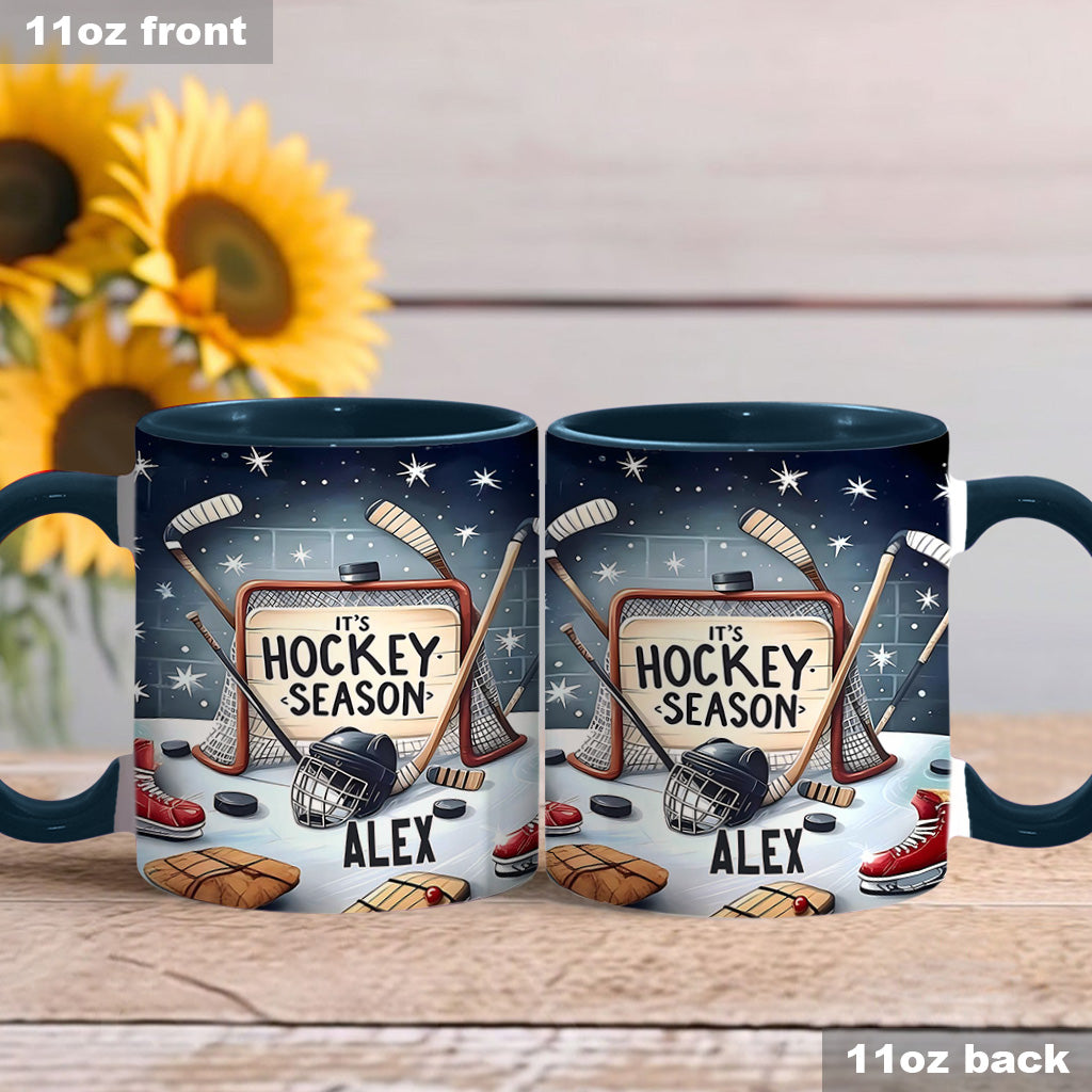 It's Hockey Season - Personalized Hockey Accent Mug
