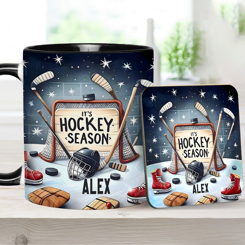 It's Hockey Season - Personalized Hockey Accent Mug