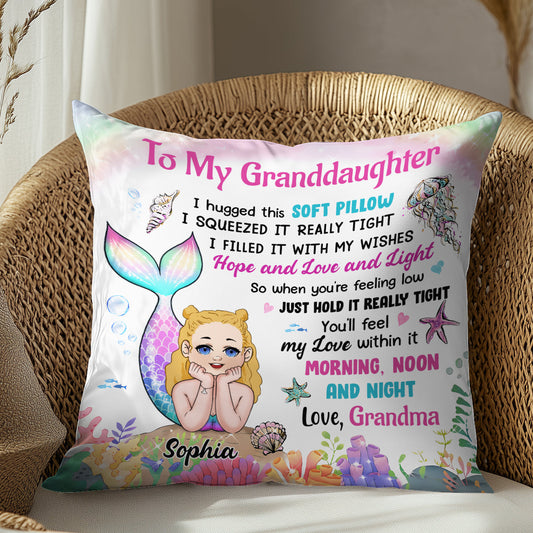 Personalized Granddaughter Daughter Mermaid Hug This Pillow - Personalized granddaughter Throw Pillow