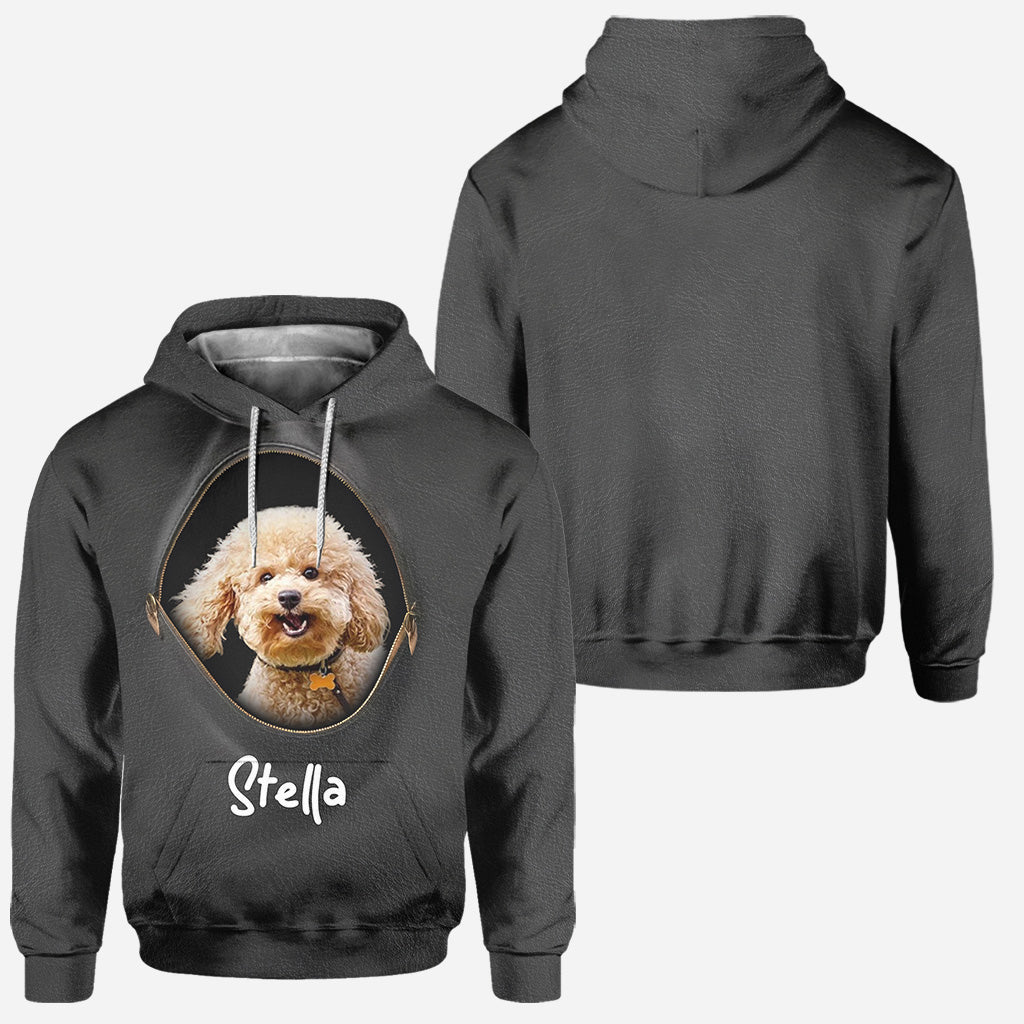 Peeking Pet Custom Photo And Name - Personalized Dog Hoodie and Leggings