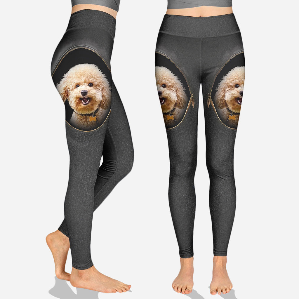 Peeking Pet Custom Photo And Name - Personalized Dog Hoodie and Leggings
