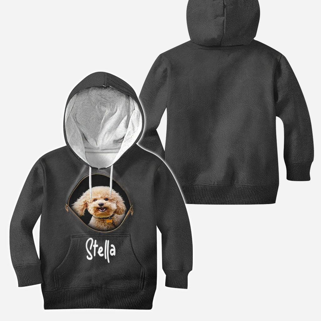 Peeking Pet Custom Photo And Name - Personalized Dog Hoodie and Leggings