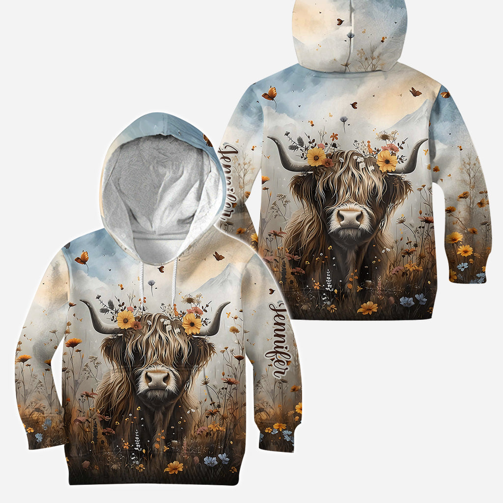 Cute Cow - Personalized Highland Cow Hoodie and Leggings