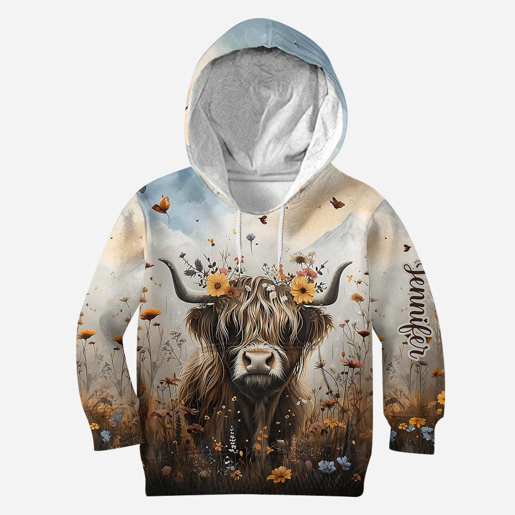 Cute Cow - Personalized Highland Cow Hoodie and Leggings