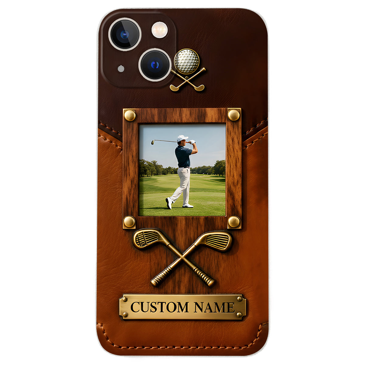 The Memory On The Course - Personalized Golf Leather Phone Case