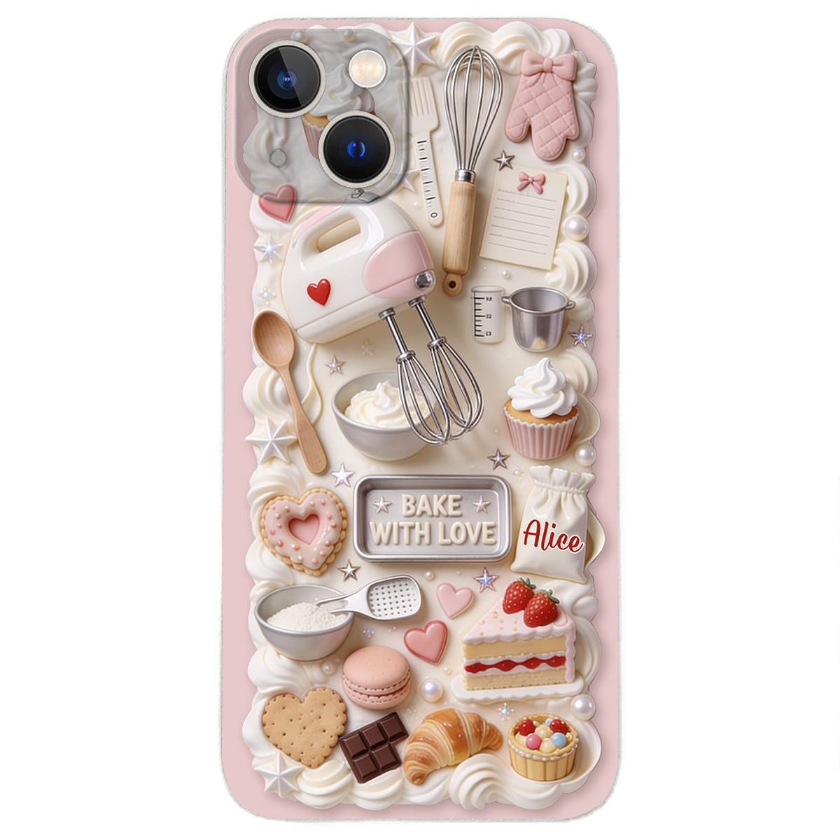 Bake With Love - Personalized Baking 3D Embossed Leather Phone Case