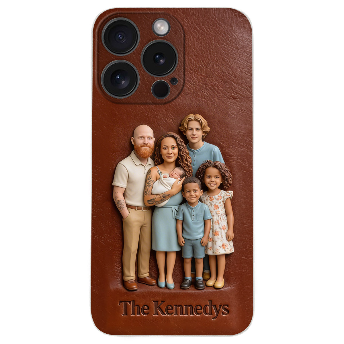 Custom Any Photo - Personalized Family Leather Phone Case