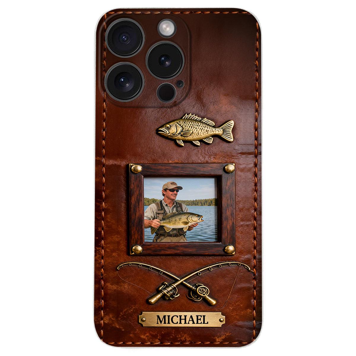 Best Catch - Personalized Fishing Leather Phone Case
