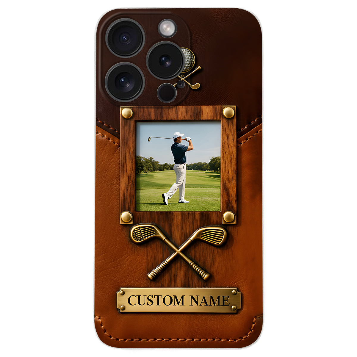 The Memory On The Course - Personalized Golf Leather Phone Case