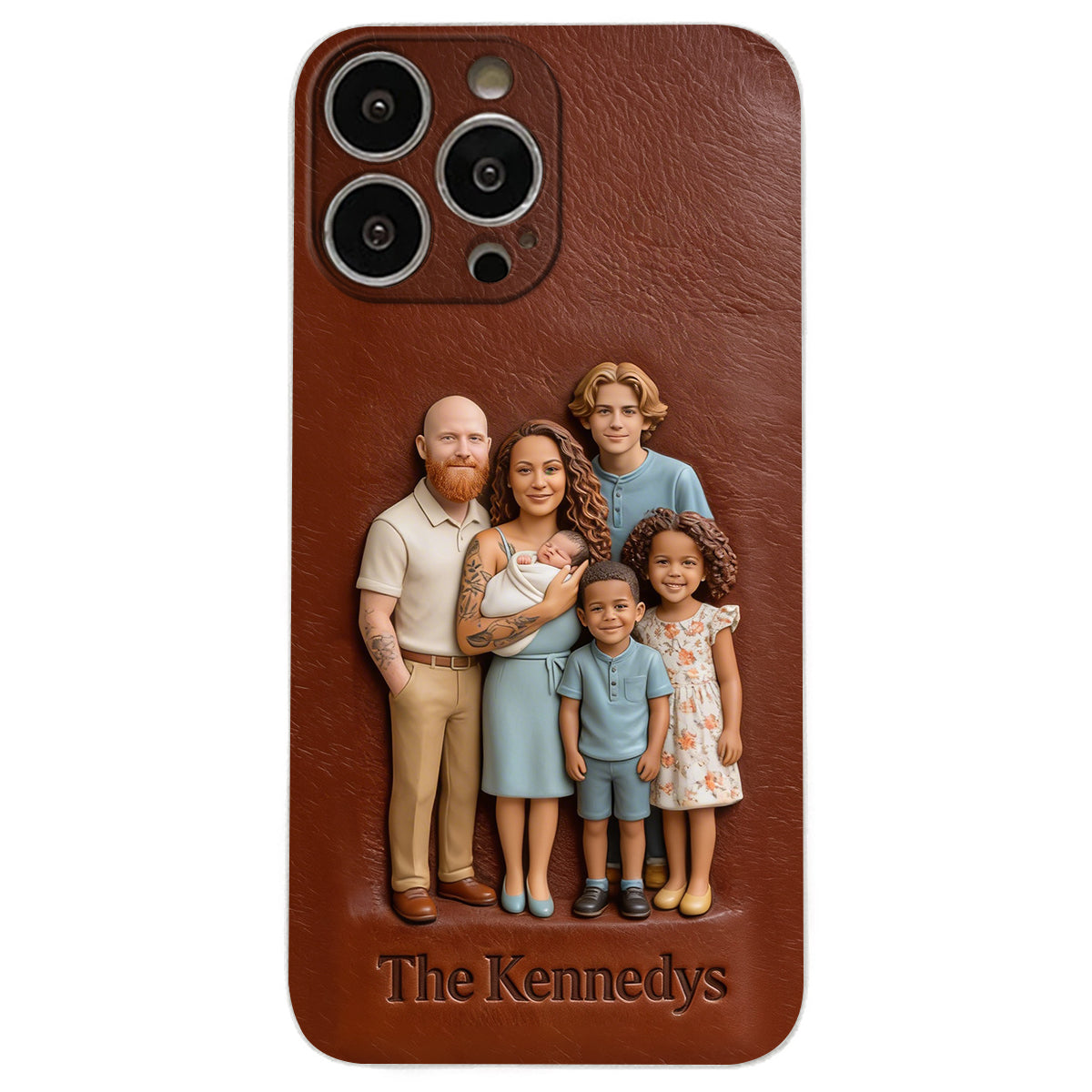 Custom Any Photo - Personalized Family Leather Phone Case
