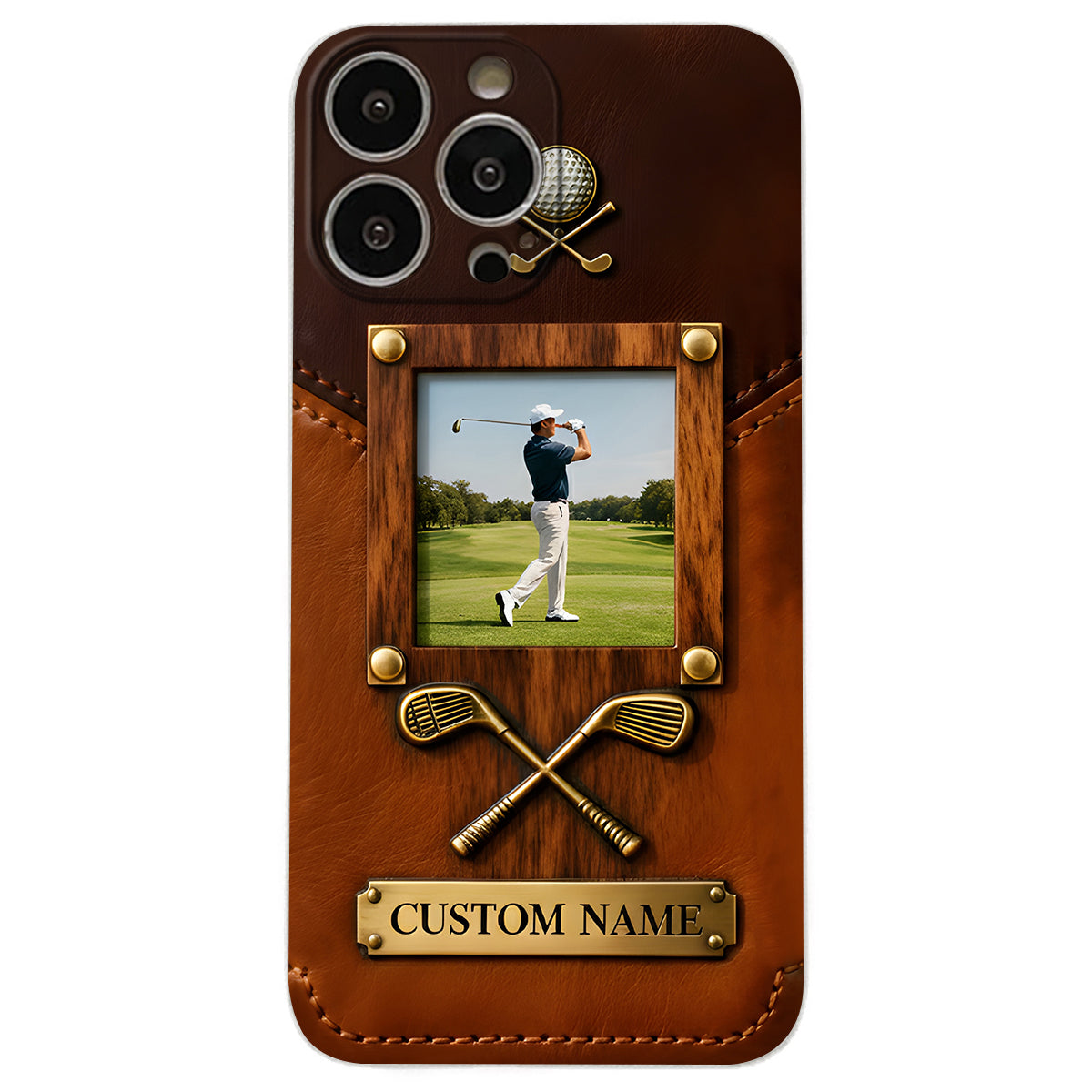 The Memory On The Course - Personalized Golf Leather Phone Case