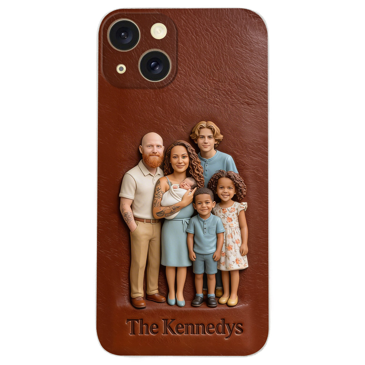 Custom Any Photo - Personalized Family Leather Phone Case