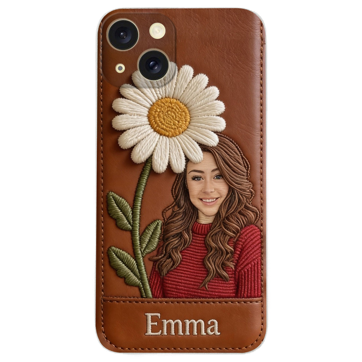 Custom Any Photo Birthmonth Flower - Personalized Self Love Leather Phone Case