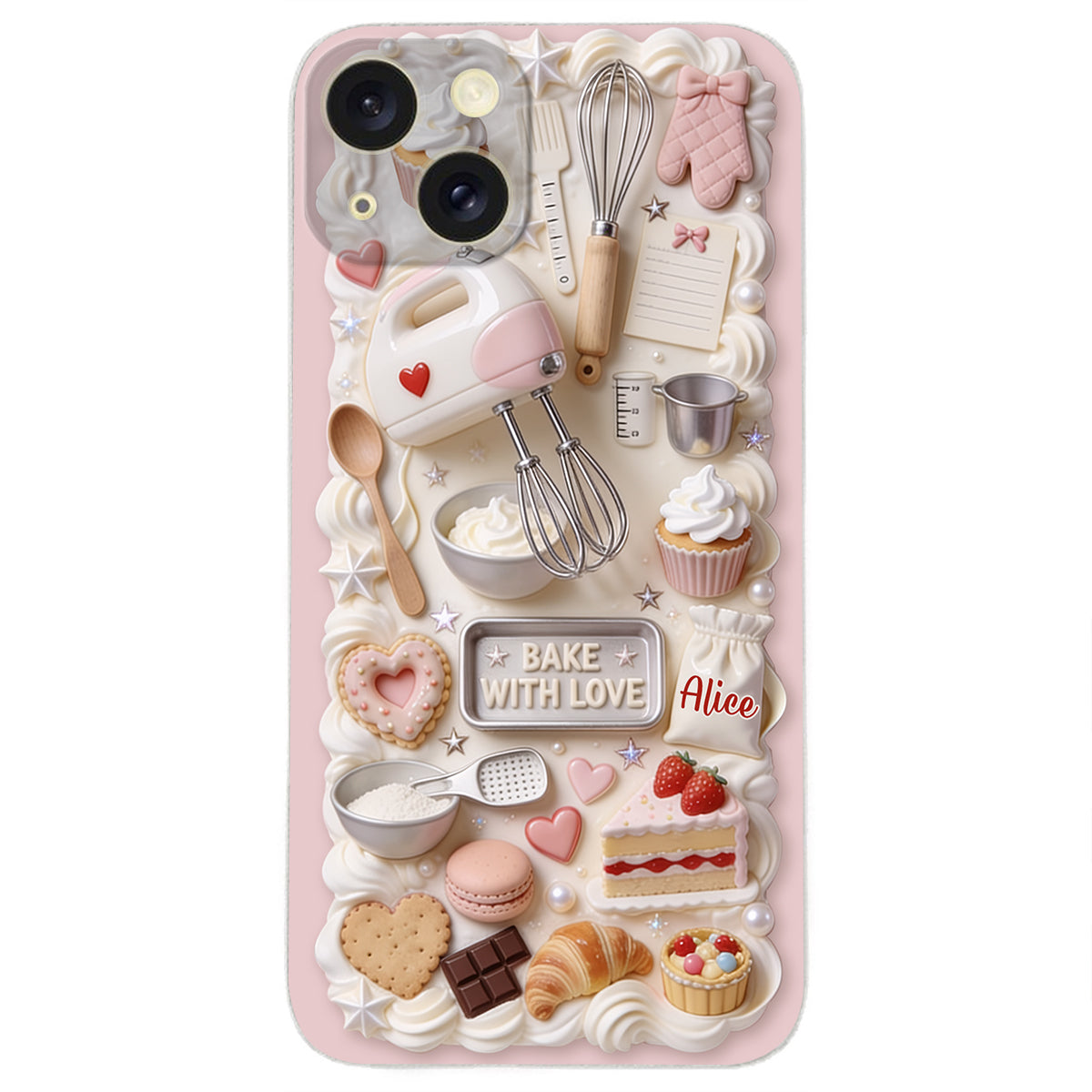 Bake With Love - Personalized Baking 3D Embossed Leather Phone Case