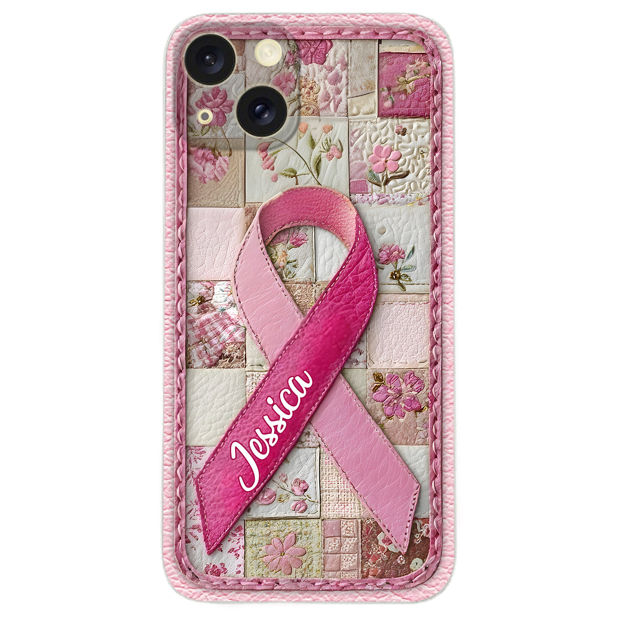 Breast Cancer Awareness - Personalized Breast Cancer Awareness Leather Phone Case