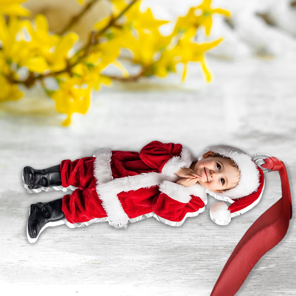 Any Photo Ornament Gift For Grandkids - Personalized Kid Custom Shaped Ornament