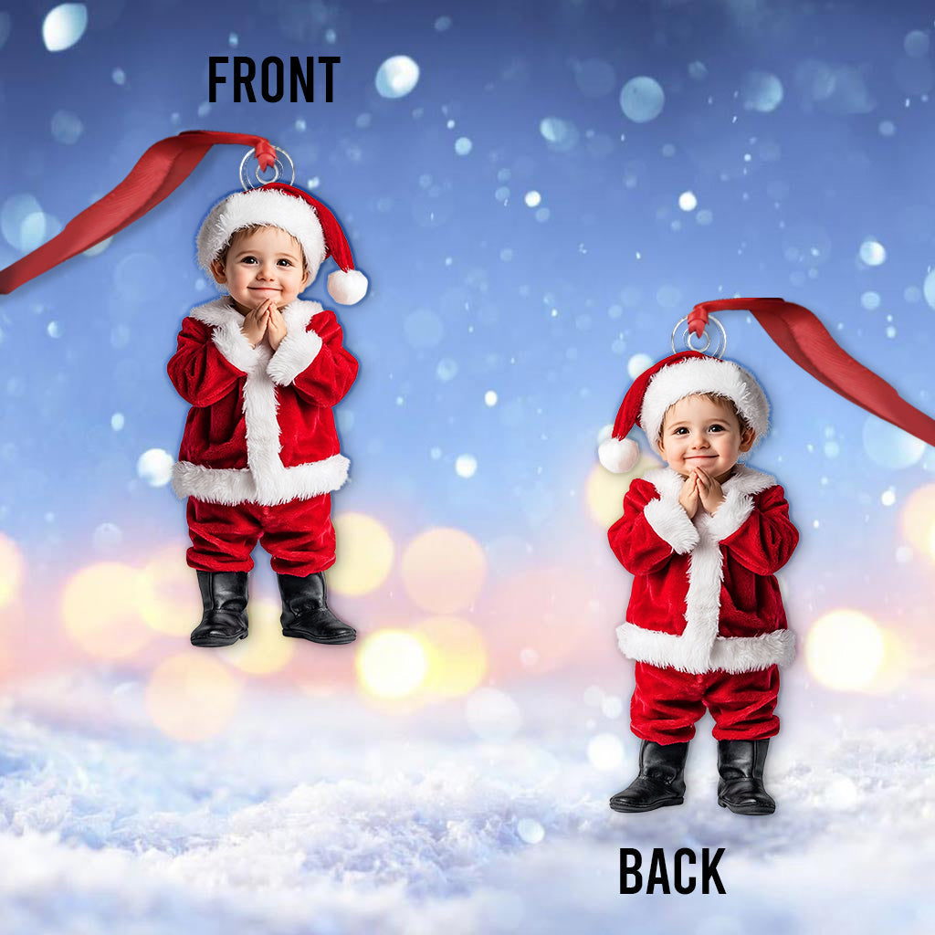 Any Photo Ornament Gift For Grandkids - Personalized Kid Custom Shaped Ornament