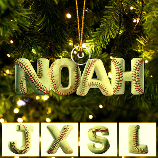 Softball Name Ornament - Personalized Softball Custom Shaped Ornament