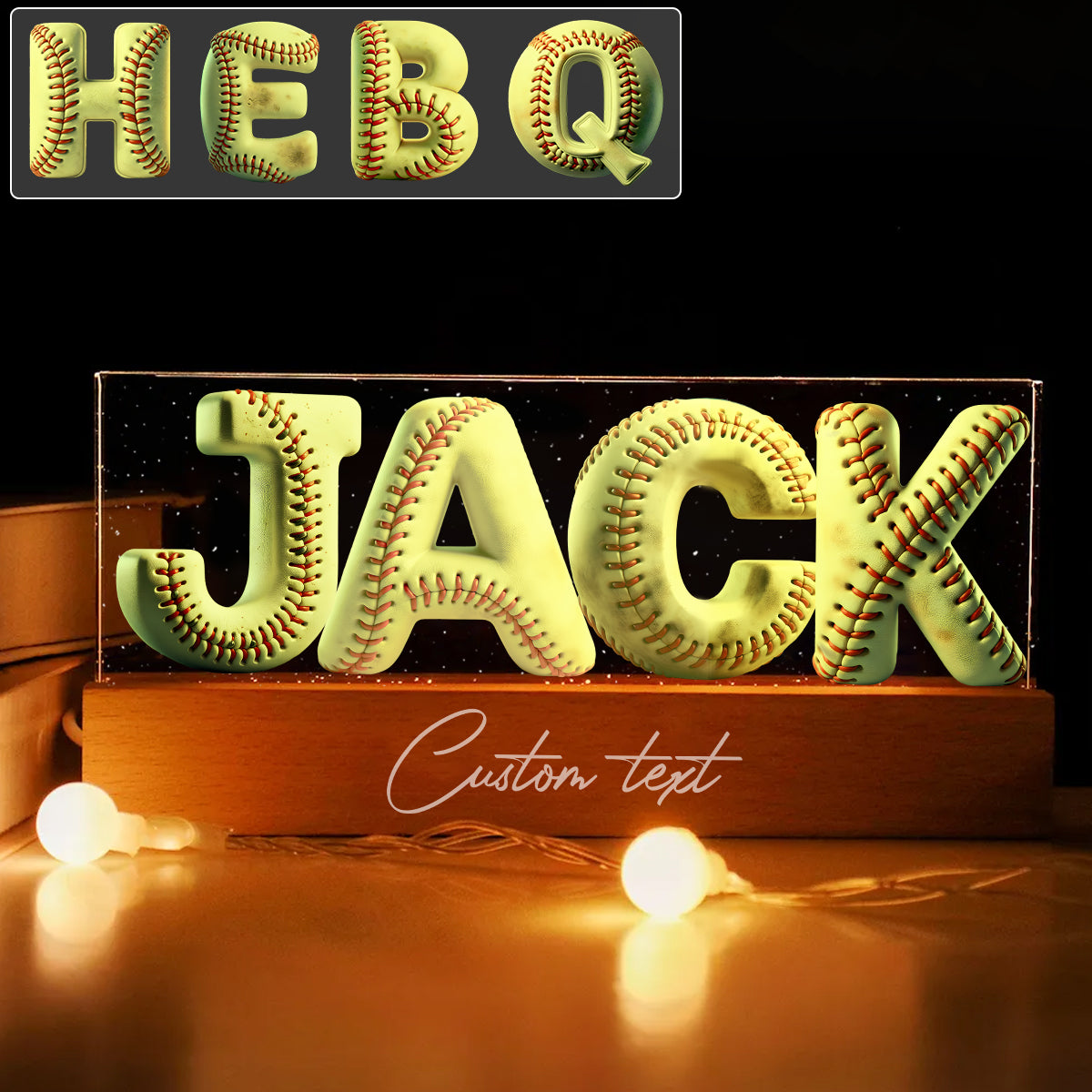 Softball Name - Personalized Softball Custom LED Night Light