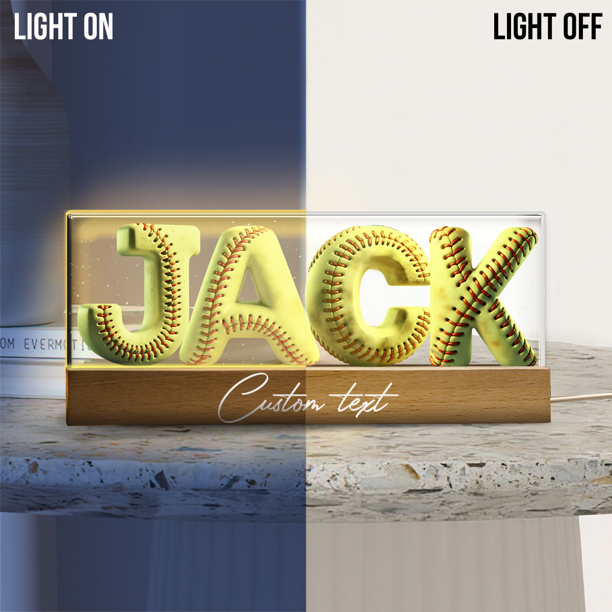 Softball Name - Personalized Softball Custom LED Night Light
