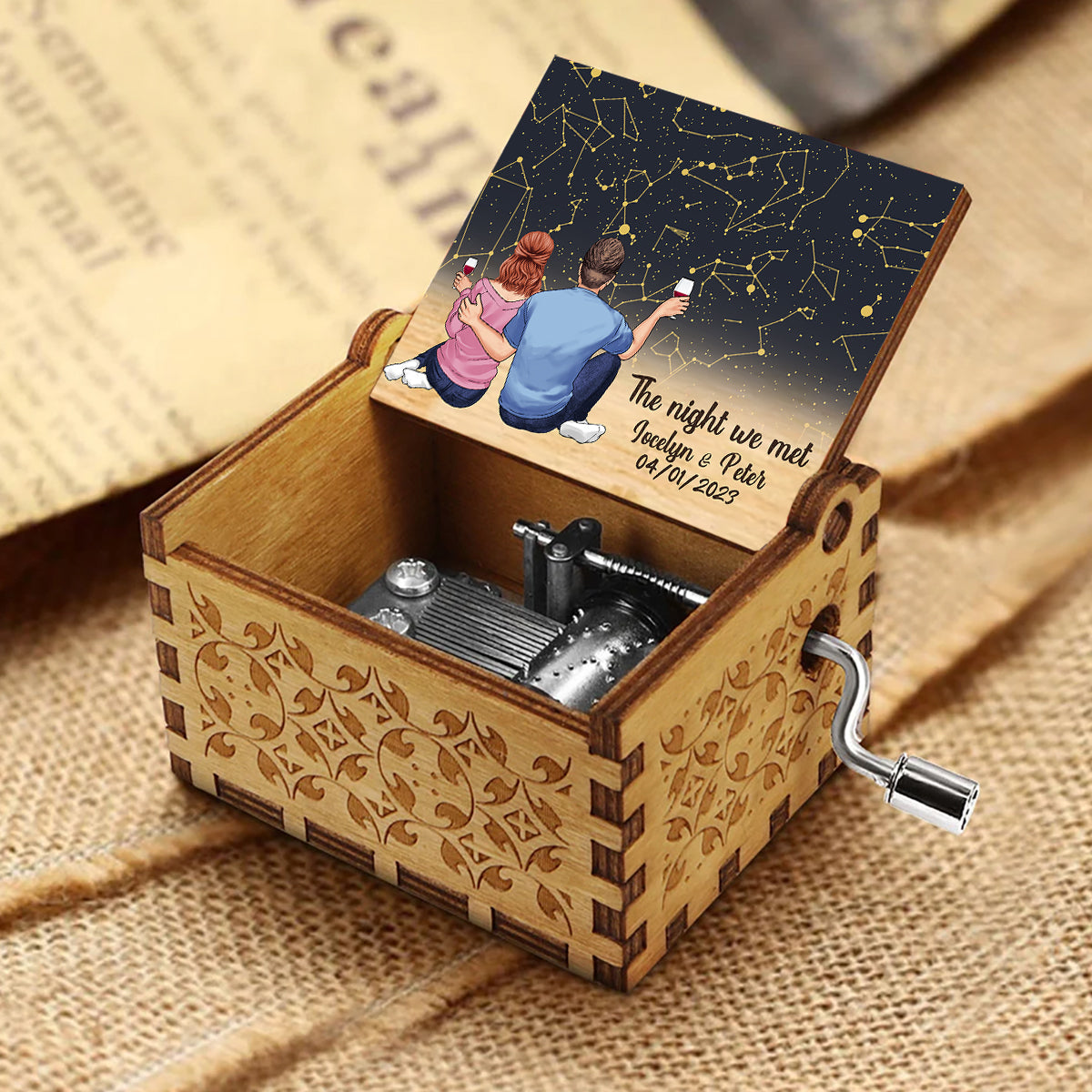 The Night We Met - Personalized Couple Hand Crank Music Box