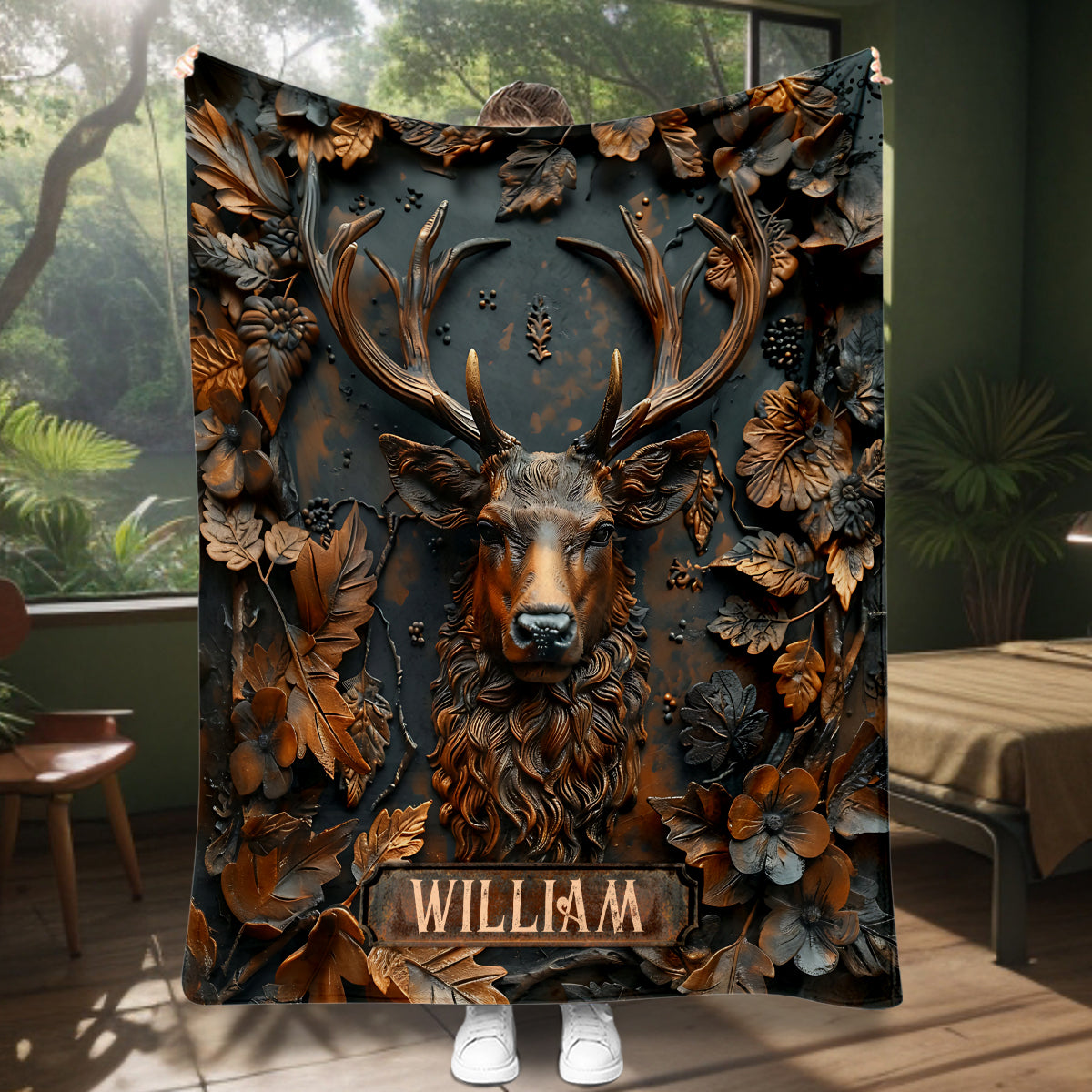 Stunning Deer - Personalized Hunting Blanket