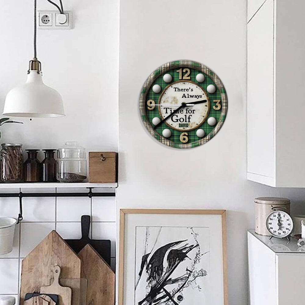 There's Always Time For Golf - Personalized Golf Wall Clock