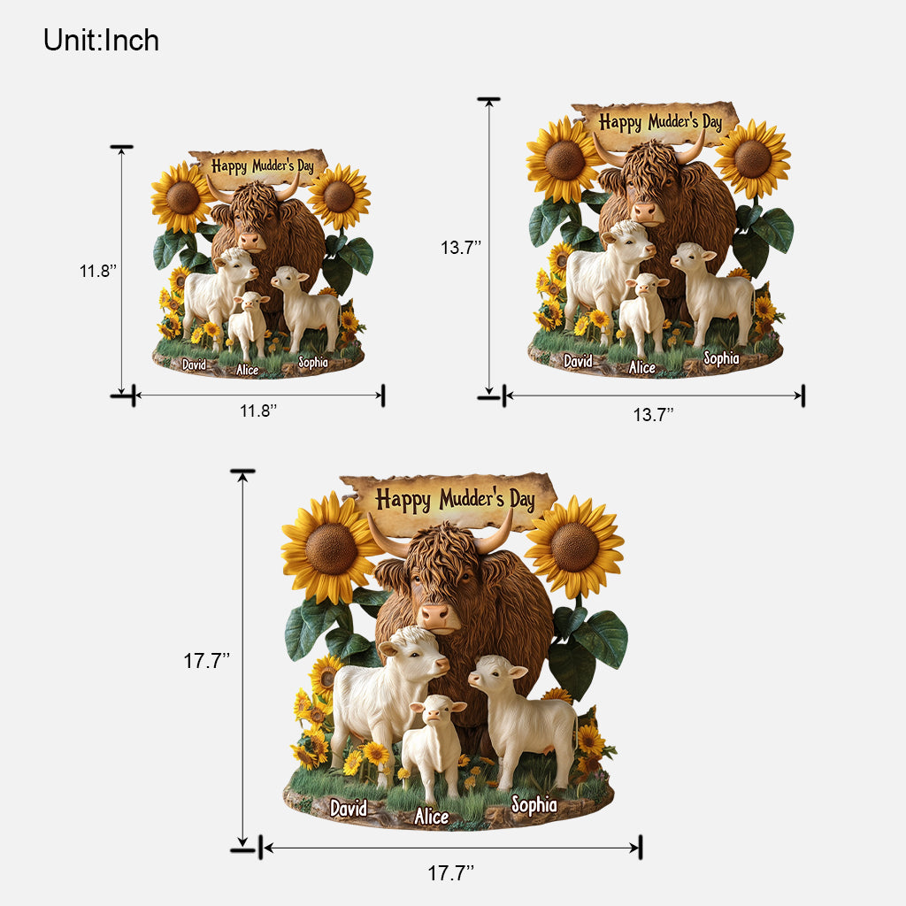 Happy Mudder's Day - Personalized Mother Custom Shaped Wood Sign