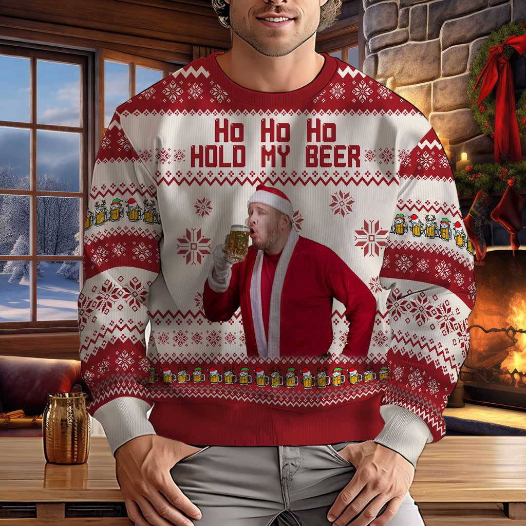 Ho Ho Holy Sh*t I'm Drunk - Personalized Beer Ugly Sweater