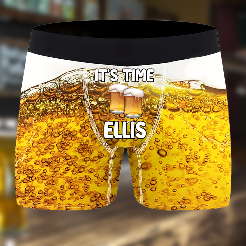 It's Time - Personalized Beer Men’s Boxer Briefs