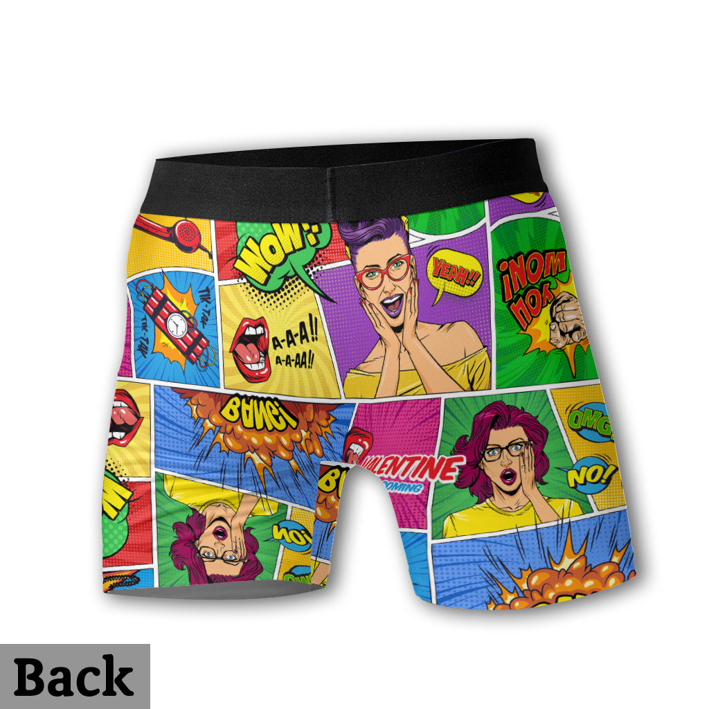Valentine Is Coming - Personalized Couple Men’s Boxer Briefs