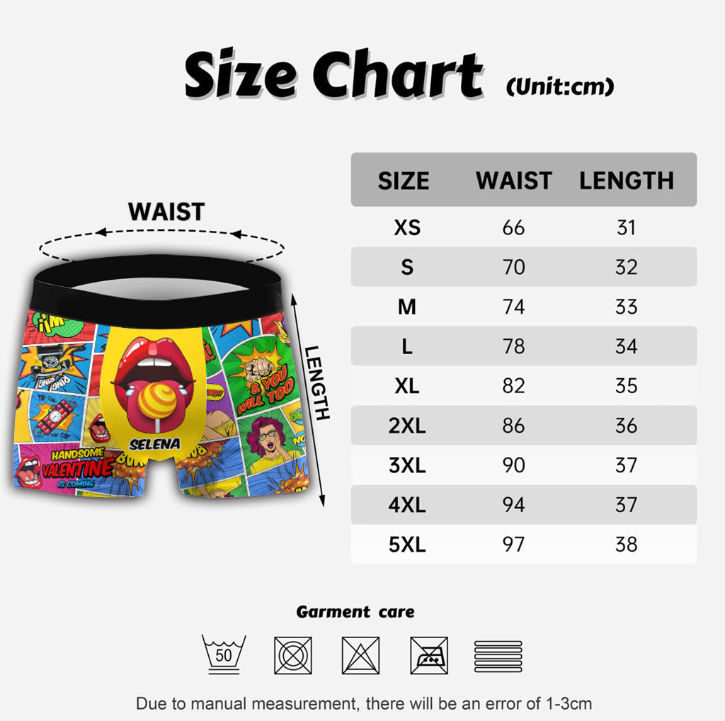 Valentine Is Coming - Personalized Couple Men’s Boxer Briefs