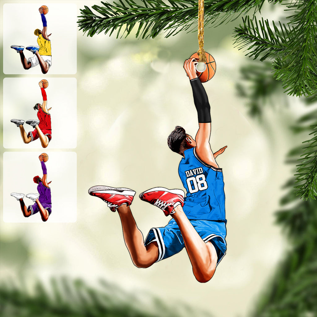 Any Name and Number - Personalized Basketball Custom Shaped Ornament