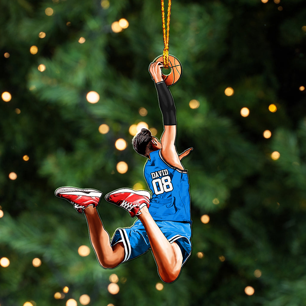 Any Name and Number - Personalized Basketball Custom Shaped Ornament