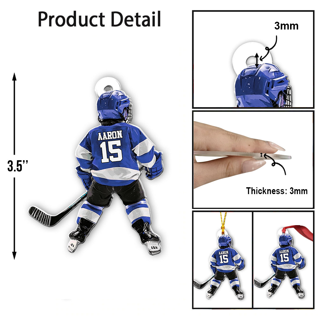 Any Name and Number - Personalized Hockey Custom Shaped Ornament