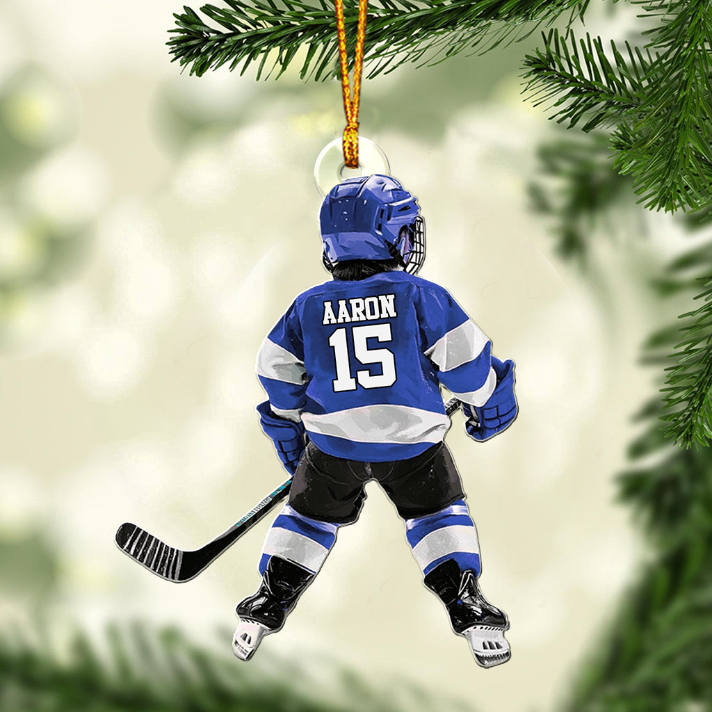 Any Name and Number - Personalized Hockey Custom Shaped Ornament