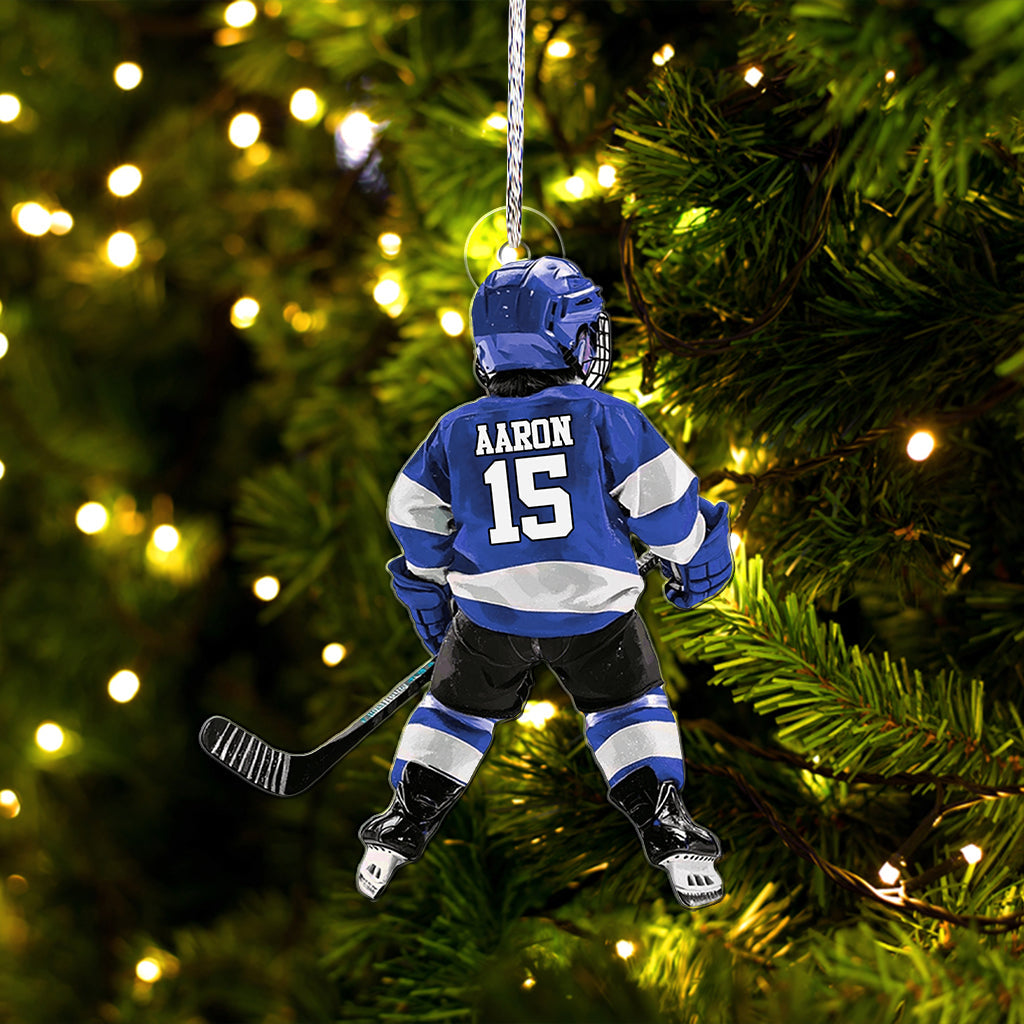 Any Name and Number - Personalized Hockey Custom Shaped Ornament