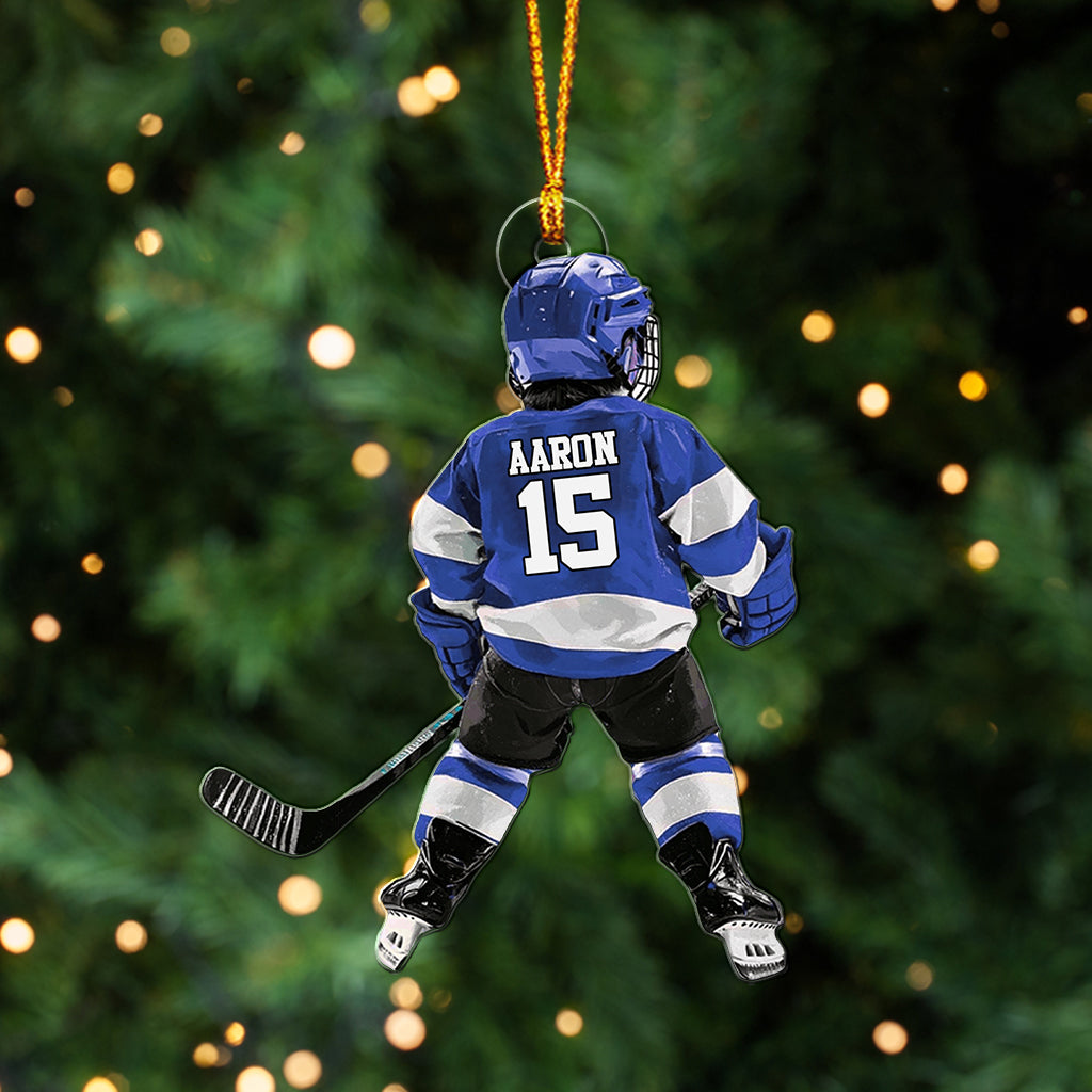 Any Name and Number - Personalized Hockey Custom Shaped Ornament