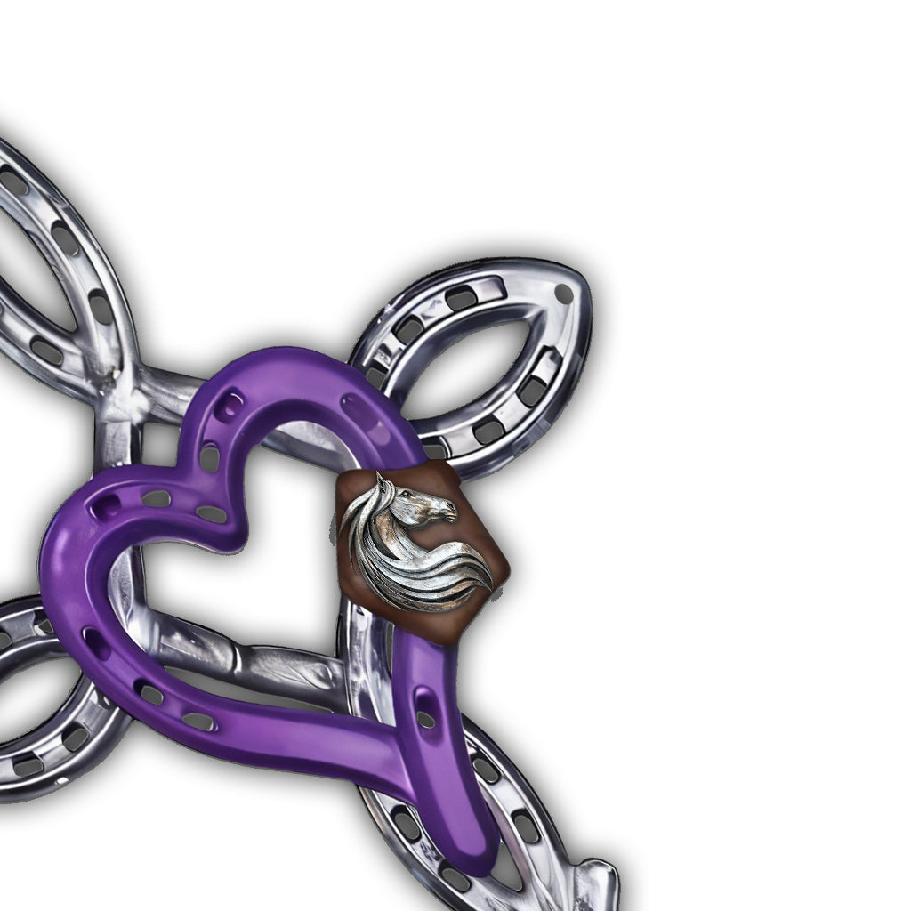 Rustic Horseshoe Cross - Personalized Horse Cut Metal Sign