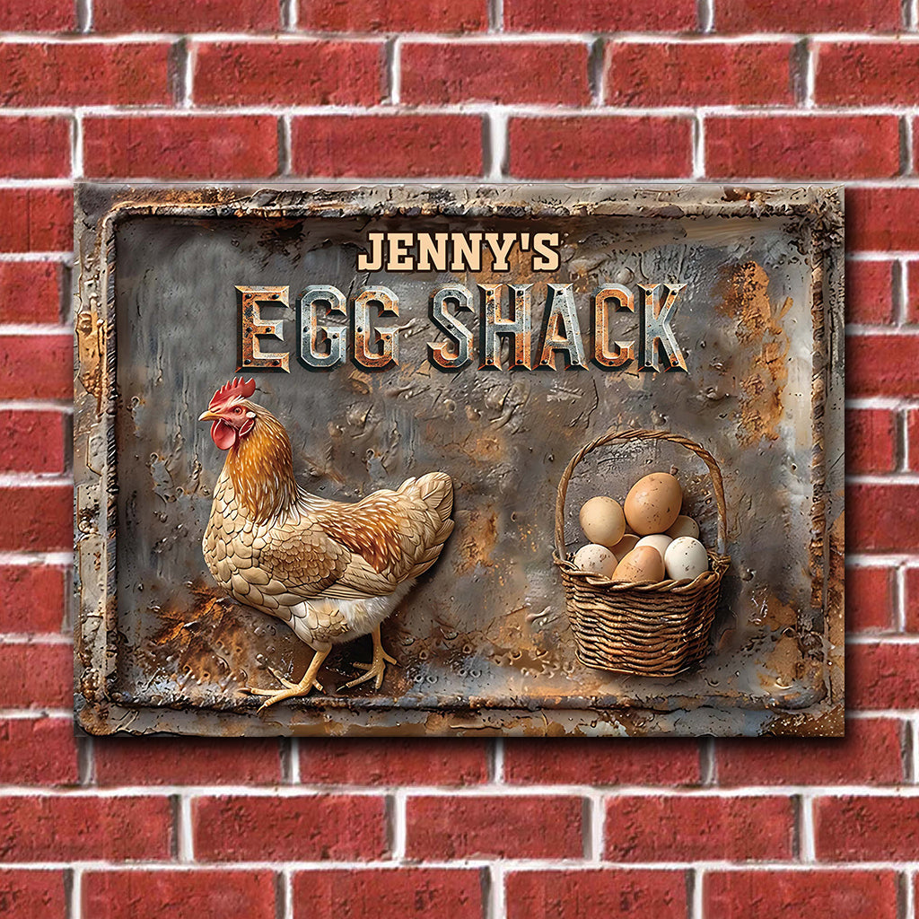 Your Egg Shack - Personalized Chicken Rectangle Metal Sign