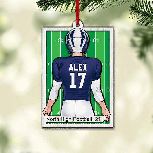 Football Lover - Personalized Football 2 Layered Piece Mix Ornament