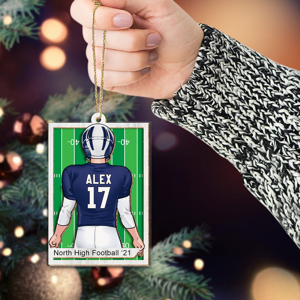 Football Lover - Personalized Football 2 Layered Piece Mix Ornament