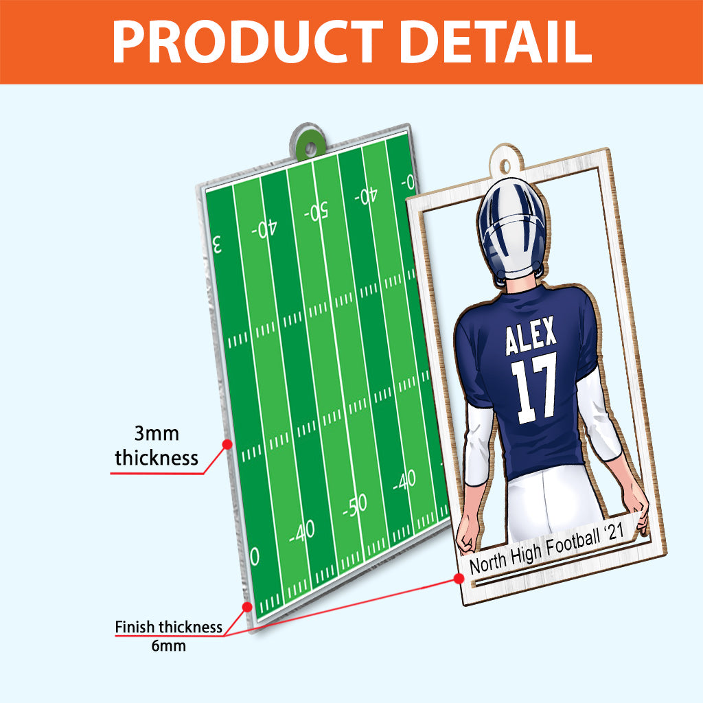 Football Lover - Personalized Football 2 Layered Piece Mix Ornament