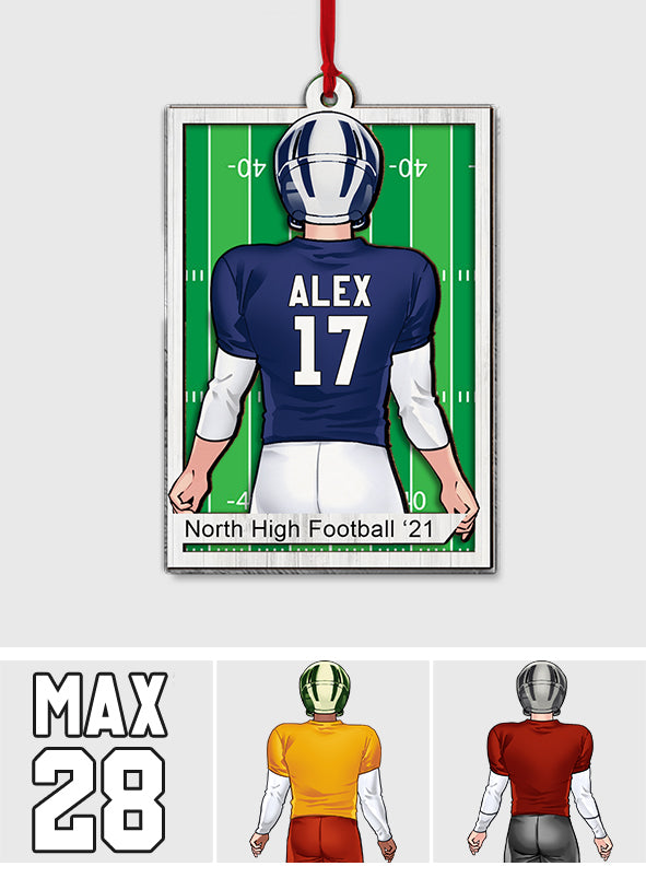 Football Lover - Personalized Football 2 Layered Piece Mix Ornament